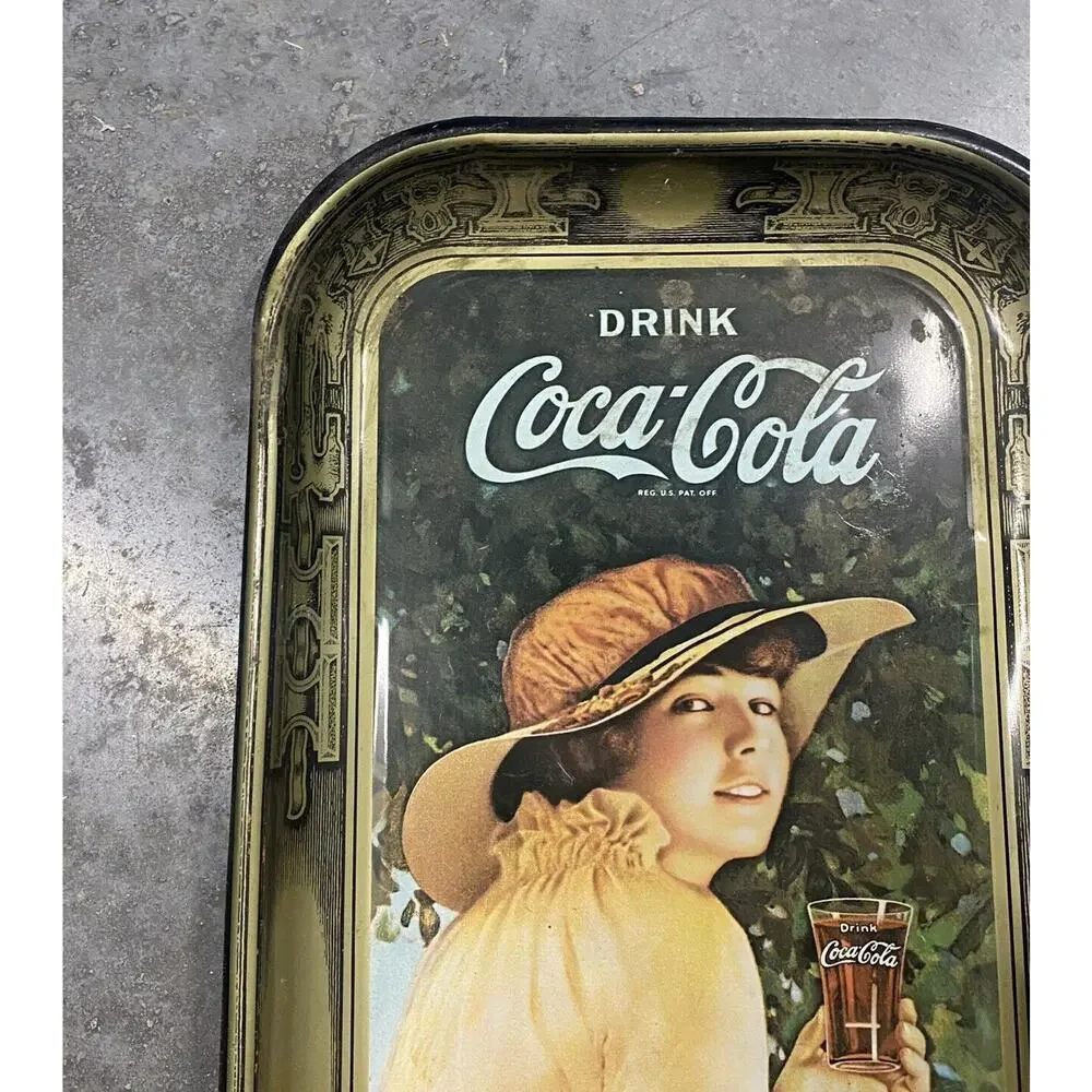Vintage‎ Coca Cola Tray Advertising 1916 World War 1 Girl 